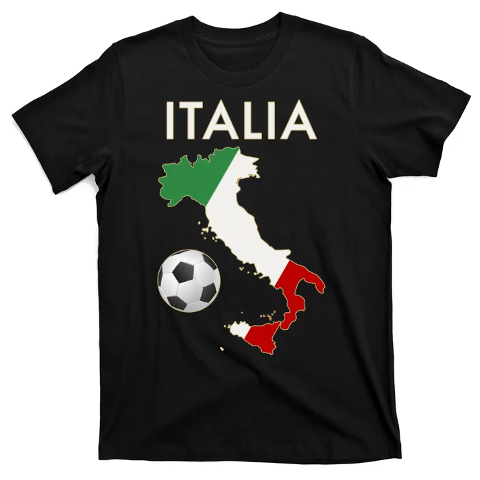 Italia Italy Soccer Football Map Flag colors T-Shirt