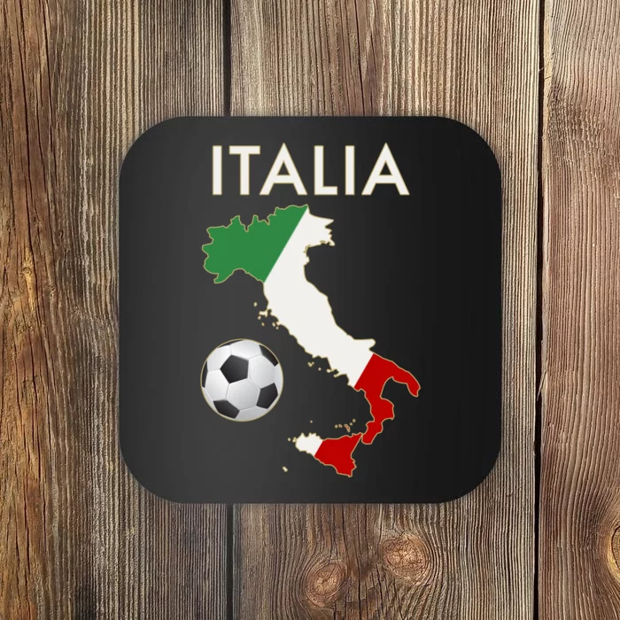 Italia Italy Soccer Football Map Flag colors Coaster