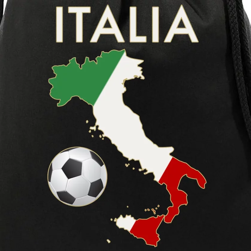 Italia Italy Soccer Football Map Flag colors Drawstring Bag