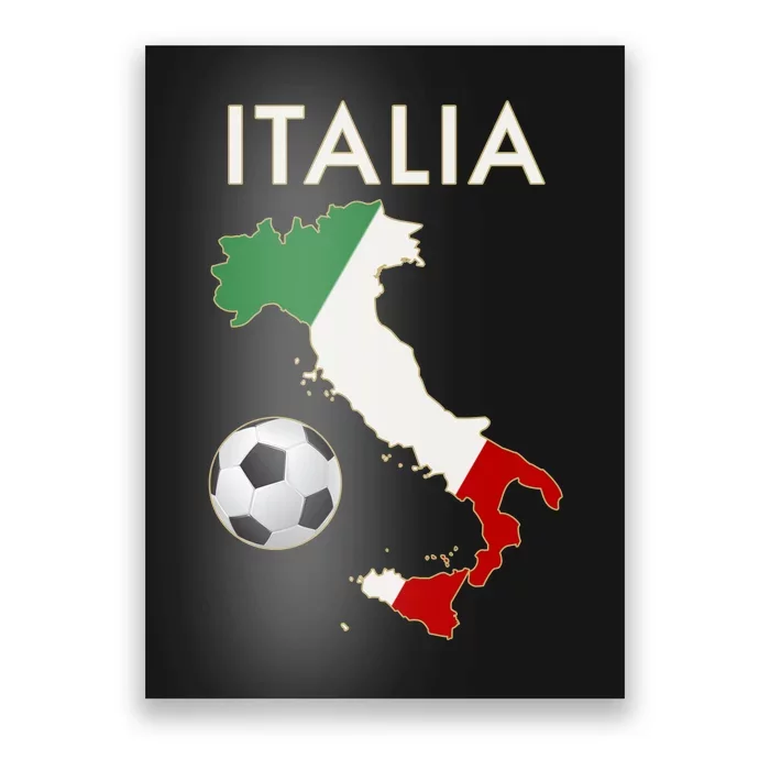 TeeShirtPalace | Italia Italy Soccer Football Map Flag colors Poster