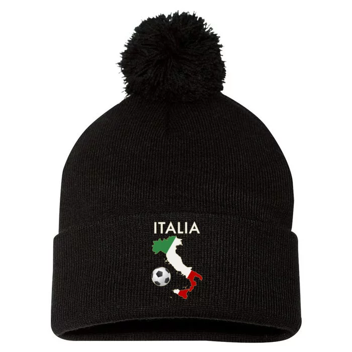 Italia Italy Soccer Football Map Flag colors Pom Pom 12in Knit Beanie