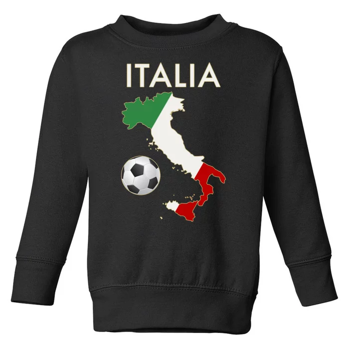 Italia Italy Soccer Football Map Flag colors Toddler Sweatshirt