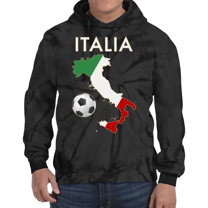 Italia Italy Soccer Football Map Flag colors Tie Dye Hoodie