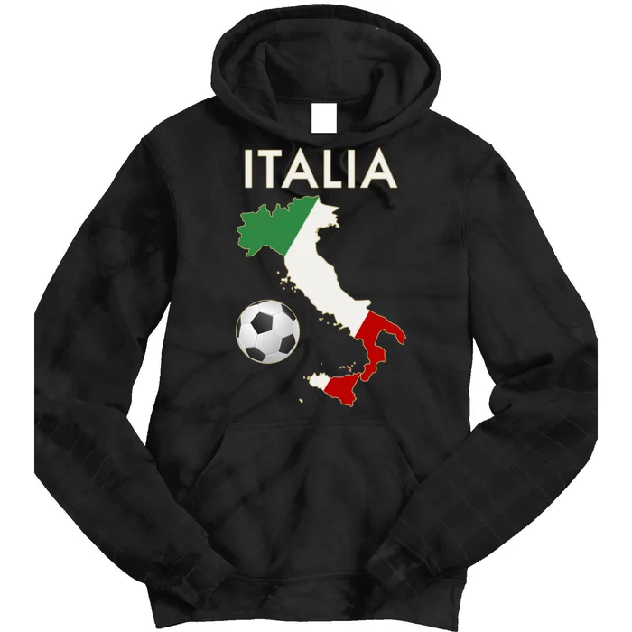 Italia Italy Soccer Football Map Flag colors Tie Dye Hoodie