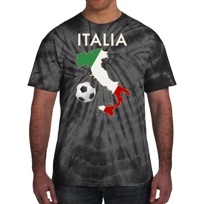 Italia Italy Soccer Football Map Flag colors Tie-Dye T-Shirt