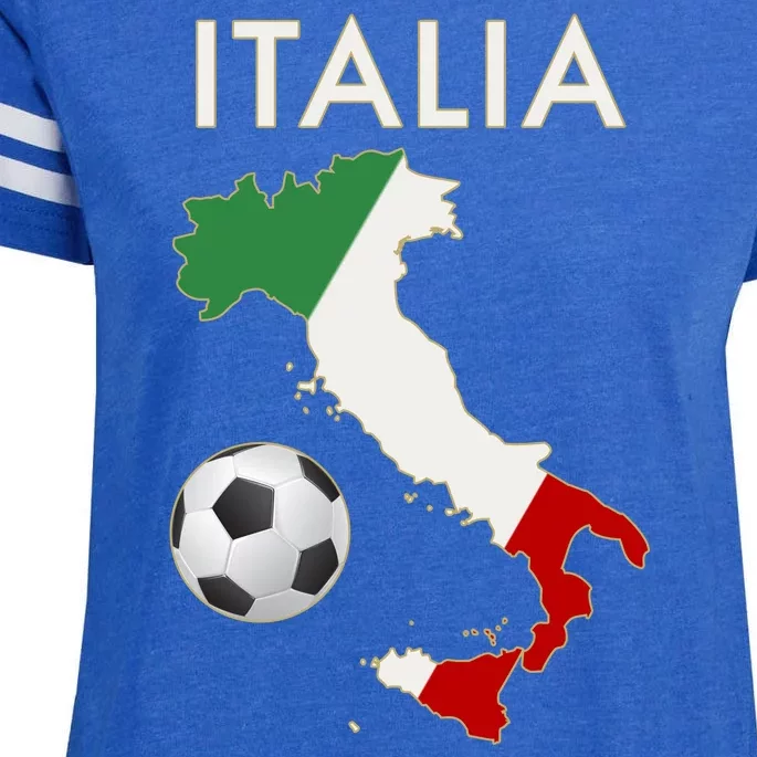 Italia Italy Soccer Football Map Flag colors Enza Ladies Jersey Football T-Shirt