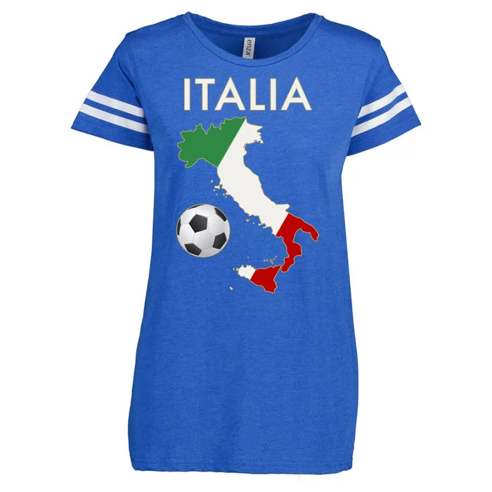 Italia Italy Soccer Football Map Flag colors Enza Ladies Jersey Football T-Shirt