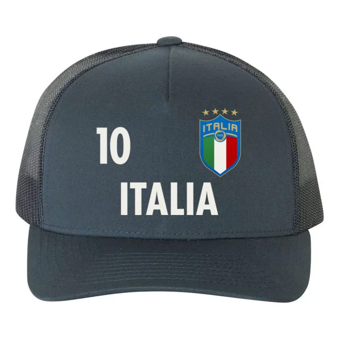 Italia Italy Soccer No 10 Shield Logo Yupoong Adult 5-Panel Trucker Hat