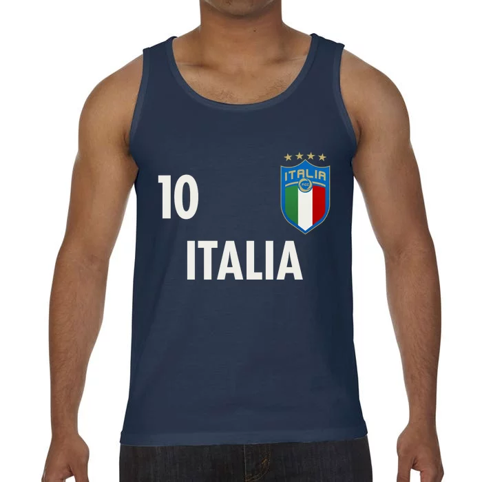 Italia Italy Soccer No 10 Shield Logo Comfort Colors® Tank Top