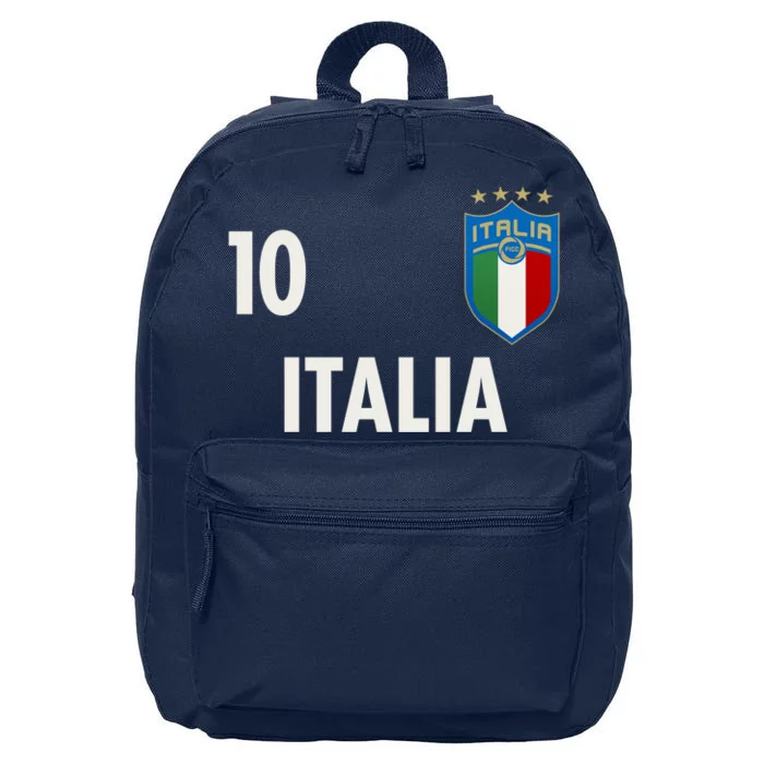 Italia Italy Soccer No 10 Shield Logo 16 in Basic Backpack