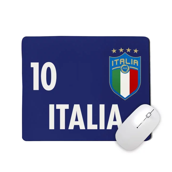 Italia Italy Soccer No 10 Shield Logo Mousepad