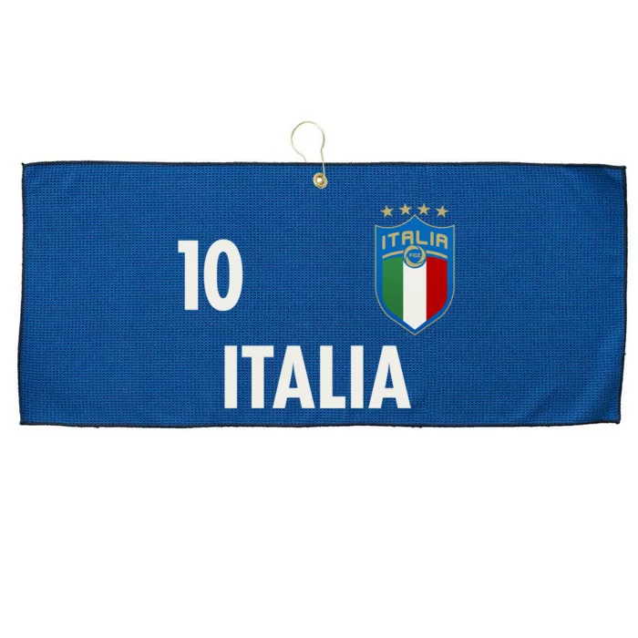 Italia Italy Soccer No 10 Shield Logo Large Microfiber Waffle Golf Towel