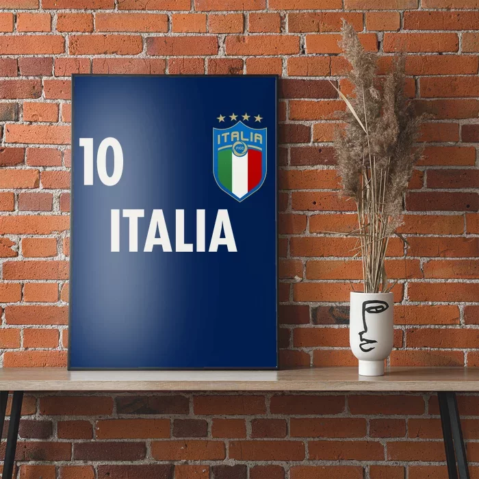 Italia Italy Soccer No 10 Shield Logo Poster