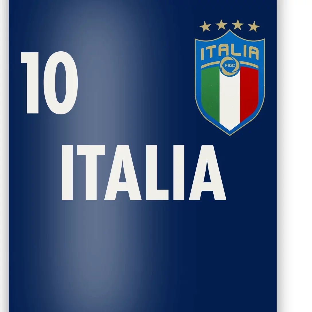 Italia Italy Soccer No 10 Shield Logo Poster