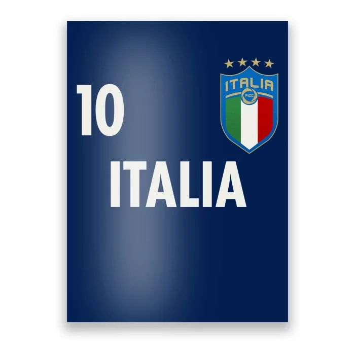 Italia Italy Soccer No 10 Shield Logo Poster