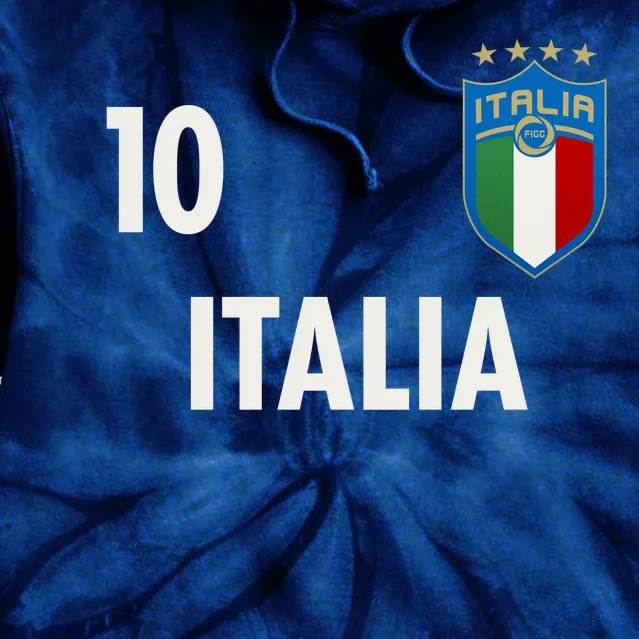 Italia Italy Soccer No 10 Shield Logo Tie Dye Hoodie