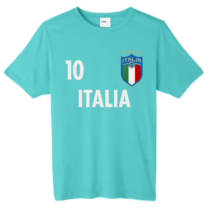 Italia Italy Soccer No 10 Shield Logo ChromaSoft Performance T-Shirt