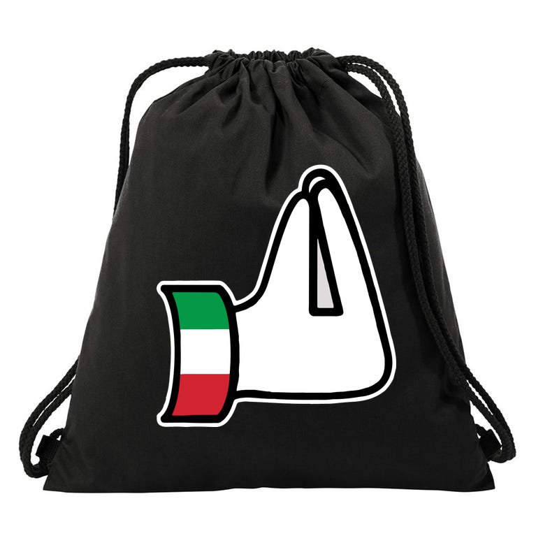 Italian Hand Gesture Funny Drawstring Bag