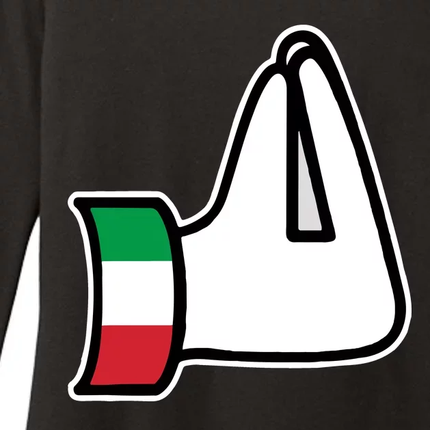 Italian Hand Gesture Funny Womens CVC Long Sleeve Shirt