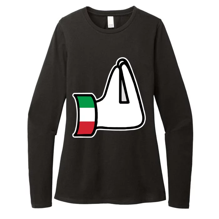 Italian Hand Gesture Funny Womens CVC Long Sleeve Shirt