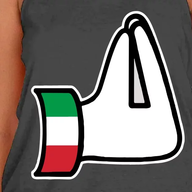 Italian Hand Gesture Funny Women's Knotted Racerback Tank