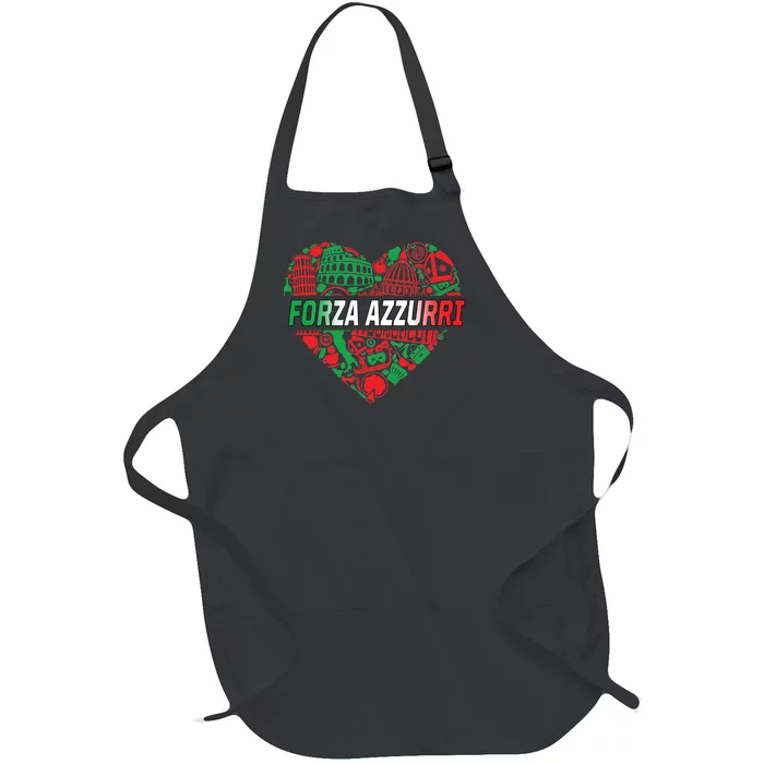 Italian Heart Forza Azzurri Full-Length Apron With Pocket