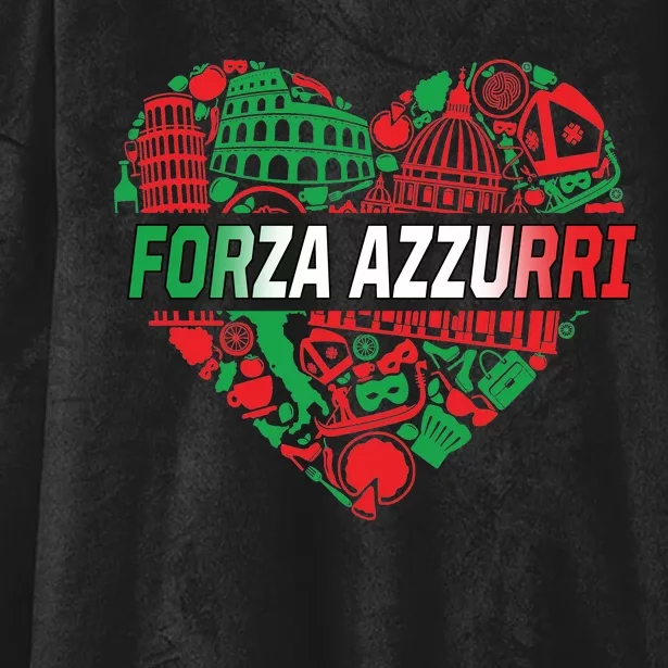 Italian Heart Forza Azzurri Hooded Wearable Blanket