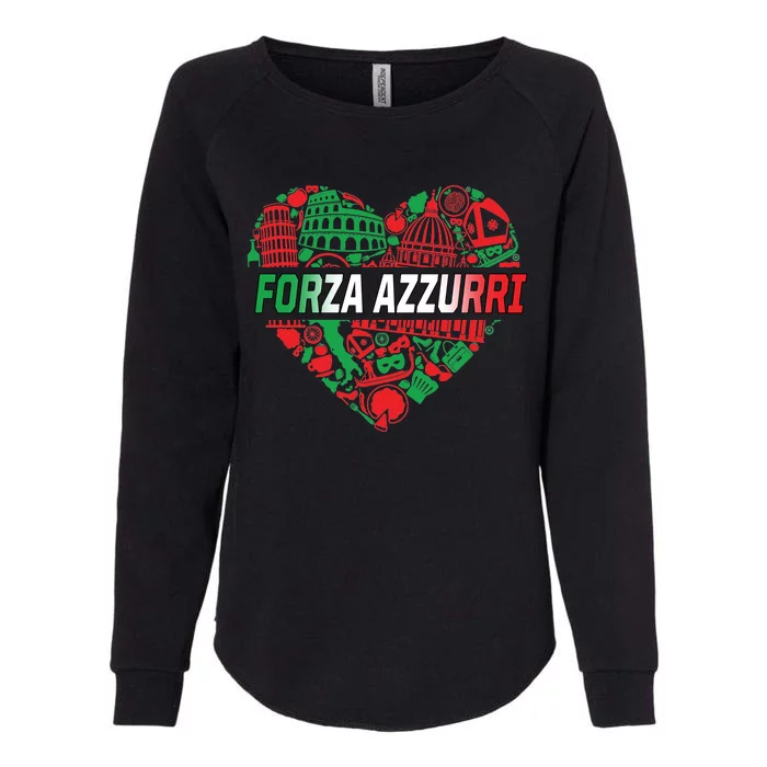 Italian Heart Forza Azzurri Womens California Wash Sweatshirt