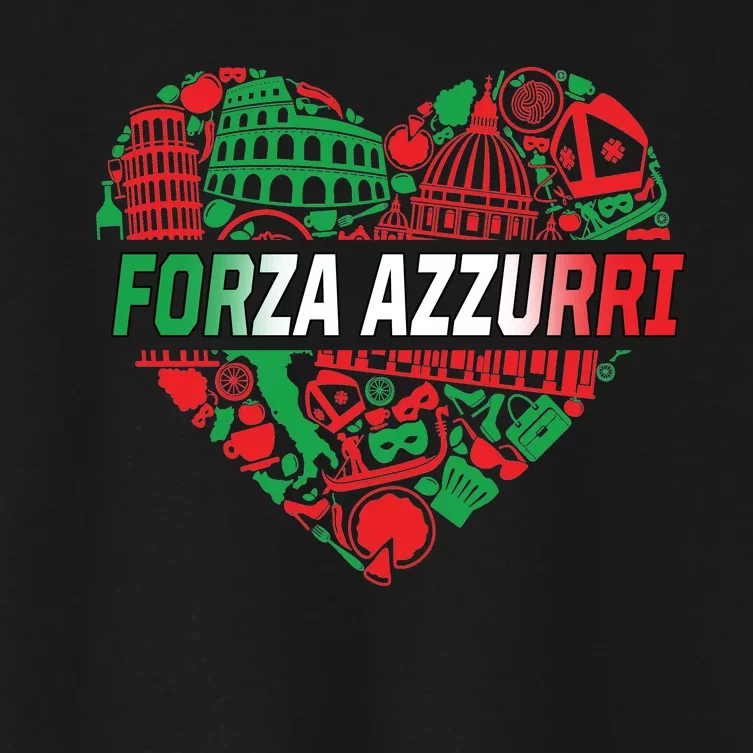 Italian Heart Forza Azzurri Women's Crop Top Tee