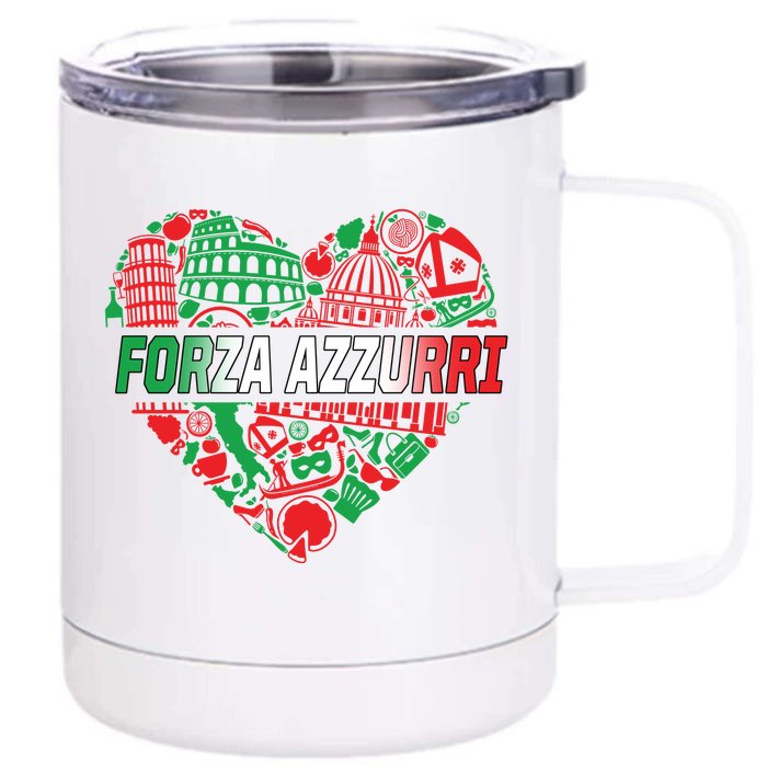 Italian Heart Forza Azzurri Front & Back 12oz Stainless Steel Tumbler Cup