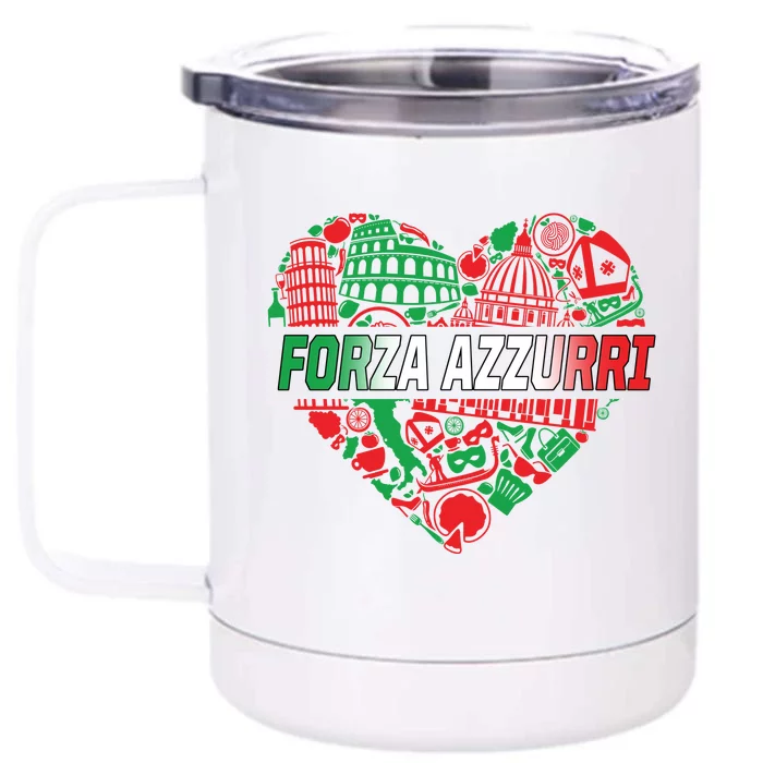 Italian Heart Forza Azzurri Front & Back 12oz Stainless Steel Tumbler Cup