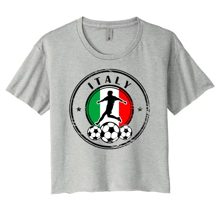 Italian Italia Soccer Italy Women's Crop Top Tee