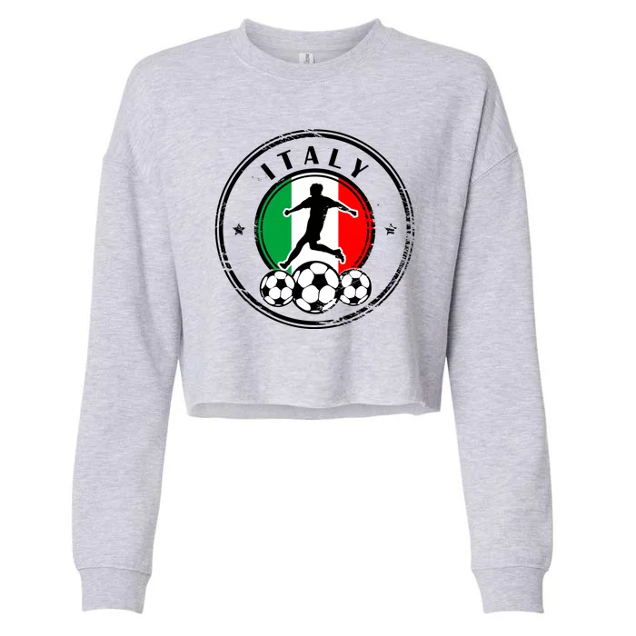 Italian Italia Soccer Italy Cropped Pullover Crew