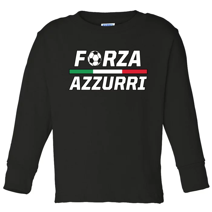 Italian Soccer Forza Azzurri Toddler Long Sleeve Shirt