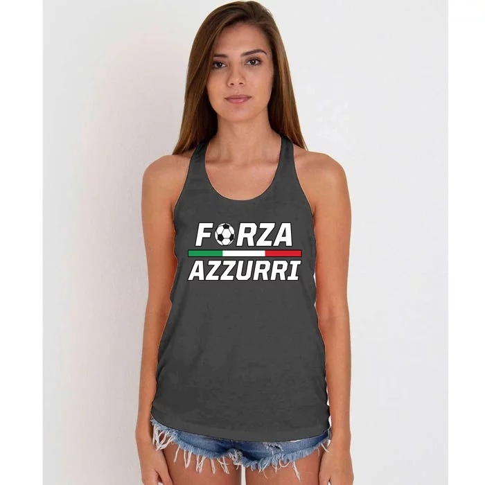 Italian Soccer Forza Azzurri Women's Knotted Racerback Tank