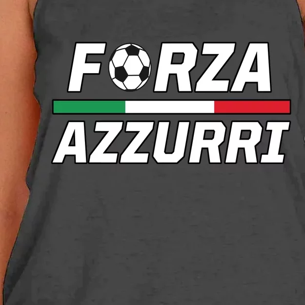 Italian Soccer Forza Azzurri Women's Knotted Racerback Tank