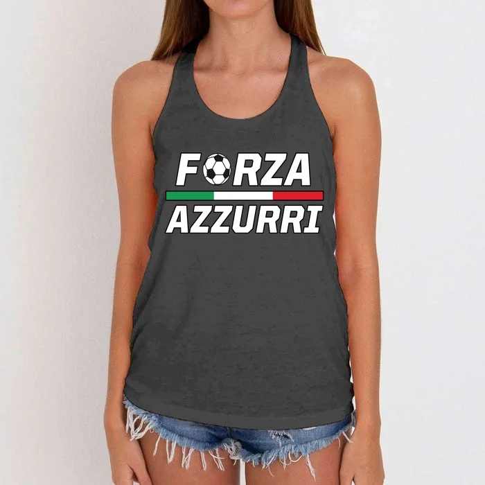 Italian Soccer Forza Azzurri Women's Knotted Racerback Tank