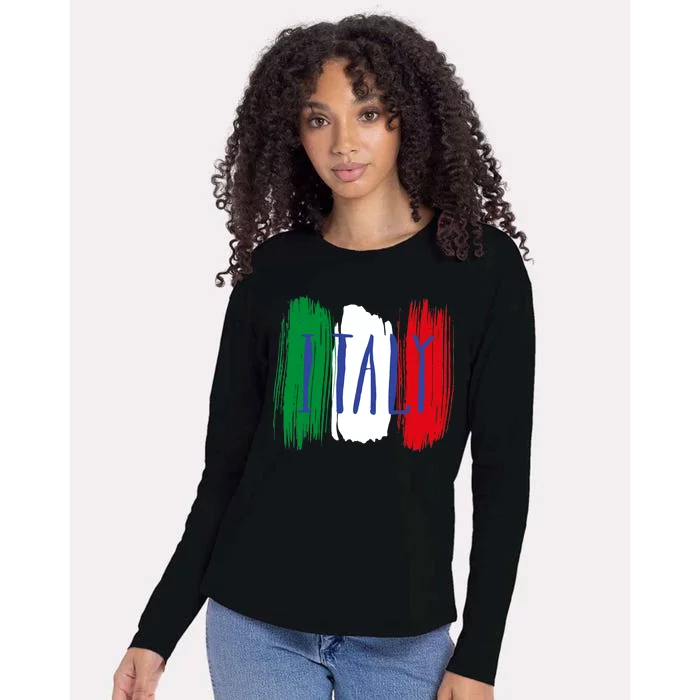 Italy Womens Cotton Relaxed Long Sleeve T-Shirt