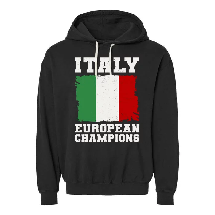 Italy Europeon Champions Distressed Flag Garment-Dyed Fleece Hoodie