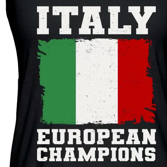 Italy Europeon Champions Distressed Flag Ladies Essential Flowy Tank