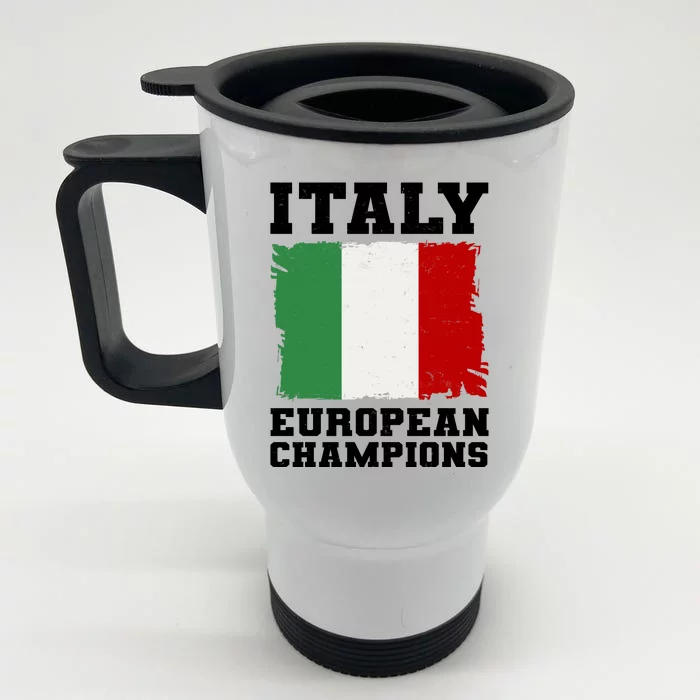 Italy Europeon Champions Distressed Flag Front & Back Stainless Steel Travel Mug