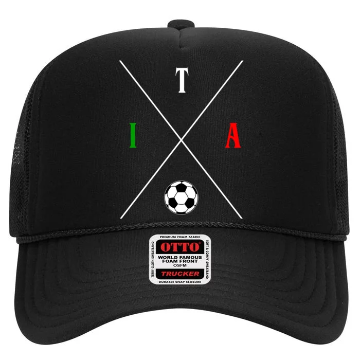 Italy ITA Soccer High Crown Mesh Trucker Hat