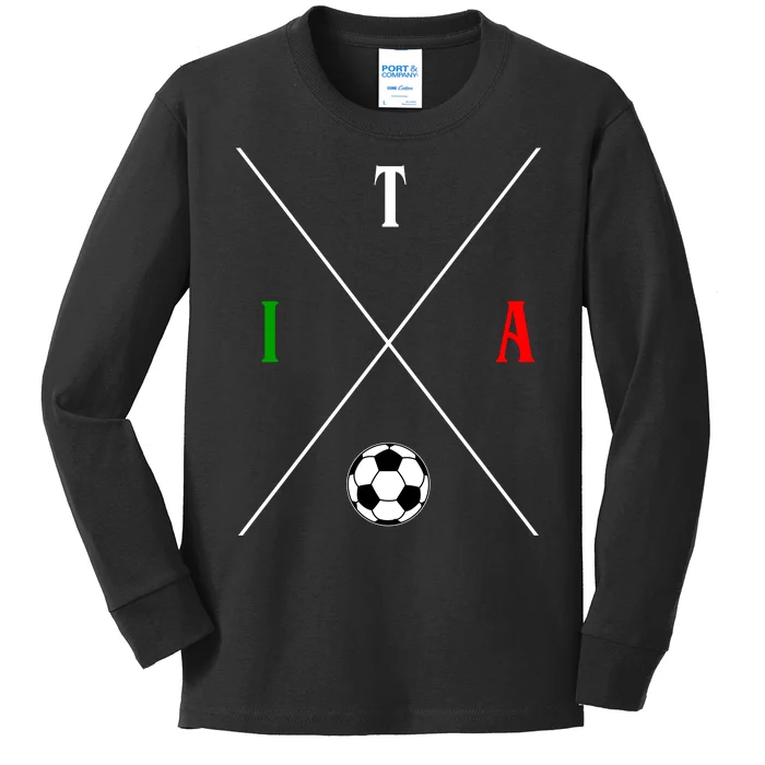 Italy ITA Soccer Kids Long Sleeve Shirt