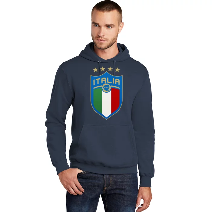 Italy Italia Football Soccer Shield Logo Hoodie