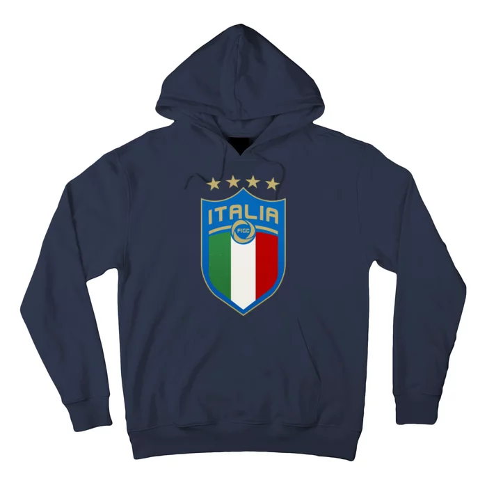 Italy Italia Football Soccer Shield Logo Hoodie