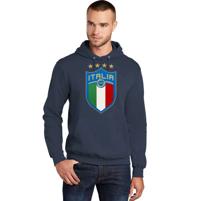 Italy Italia Football Soccer Shield Logo Tall Hoodie