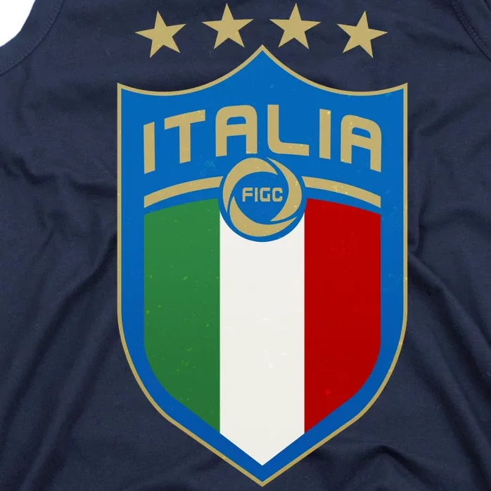 Italy Italia Football Soccer Shield Logo Tank Top