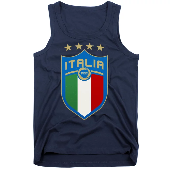 Italy Italia Football Soccer Shield Logo Tank Top