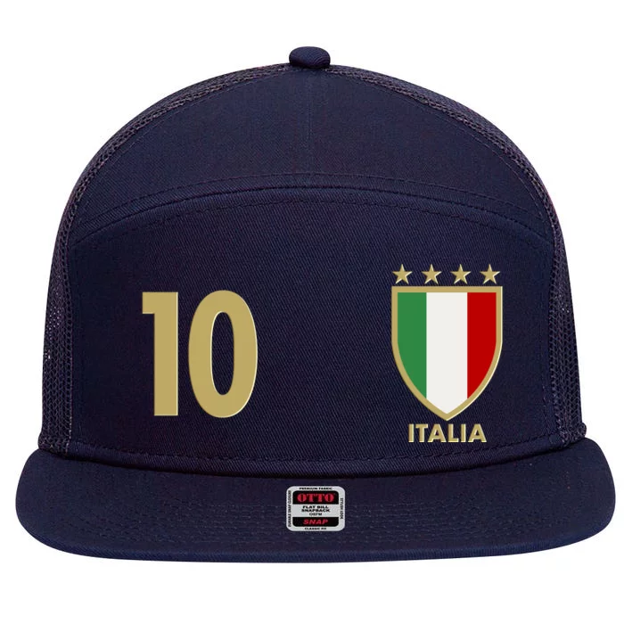 Italy Italia No 10 Futbol Soccer Jersey 7 Panel Mesh Trucker Snapback Hat