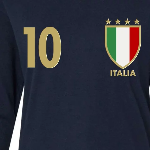 Italy Italia No 10 Futbol Soccer Jersey Womens Cotton Relaxed Long Sleeve T-Shirt